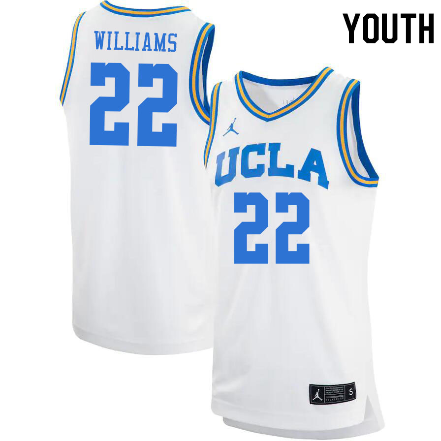Youth #22 Devin Williams UCLA Bruins College Basketball Jerseys Stitched Sale-White